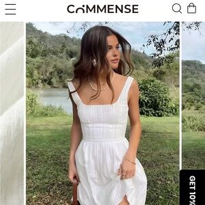 NWT Commense Elegant White Midi Dress